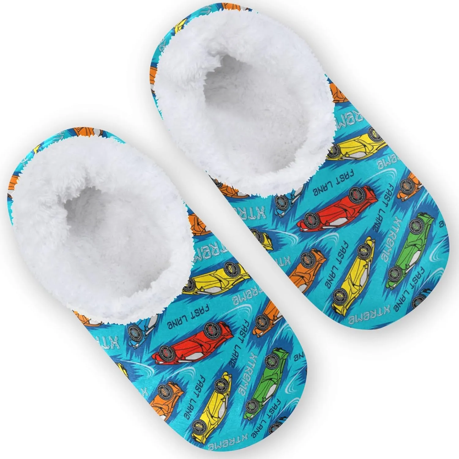 Speed Race Speed Sports Cars Boys Girls House Slippers Toddler Home Shoes Winter Indoor Shoes XS