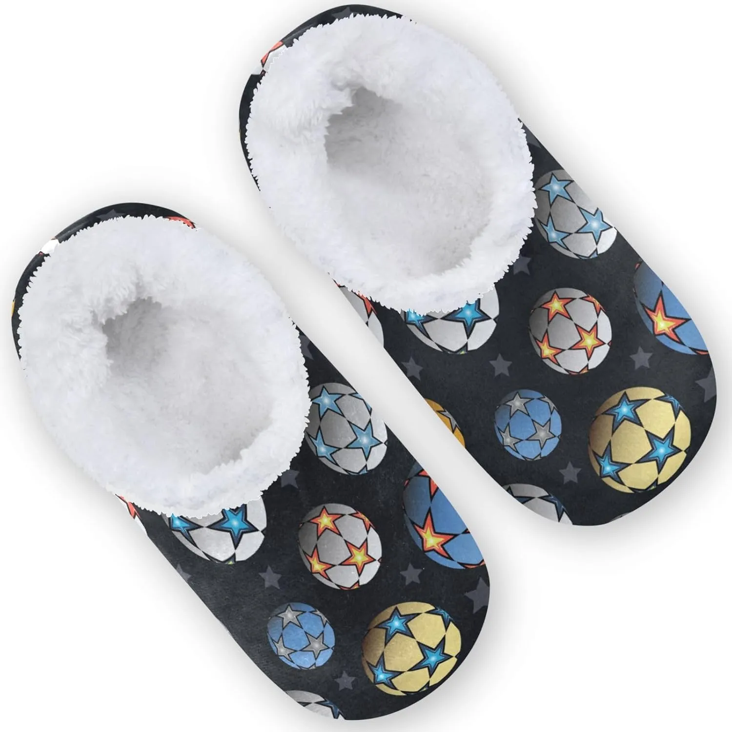 Sports Ball Pattern Boys Girls House Slippers Toddler Home Shoes Winter Indoor Shoes XS