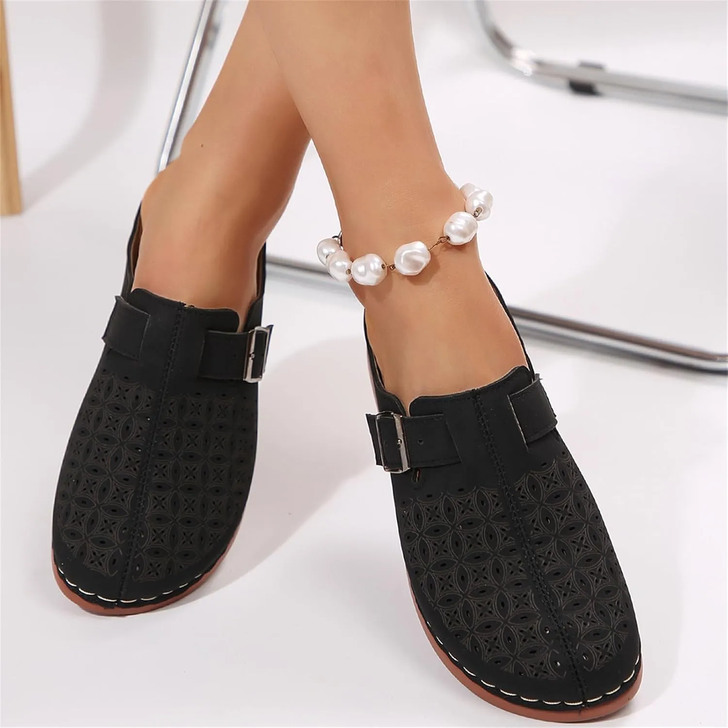 Summer Clogs for Women 2025 Mules Slip on Closed Toe Sandals Women Comfortable Arch Support Closed Toe Sandals Walking Wedge Clogs Backless Low Wedge Slip on Shoes 2025