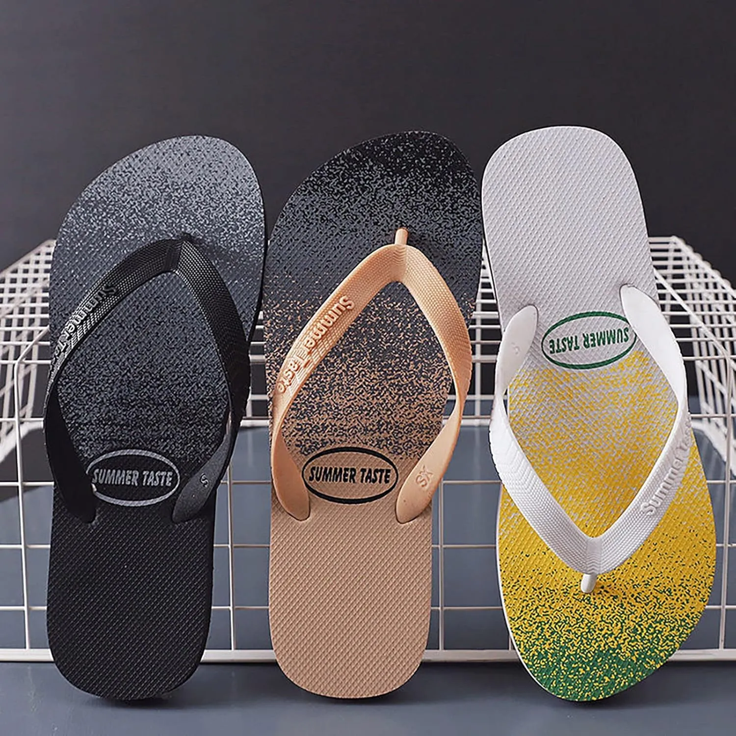 Thong Sandals Slippers for Beach Lightweight Mens Flip Flops Indoor Outdoor Cushion Mat Slip on for Summer