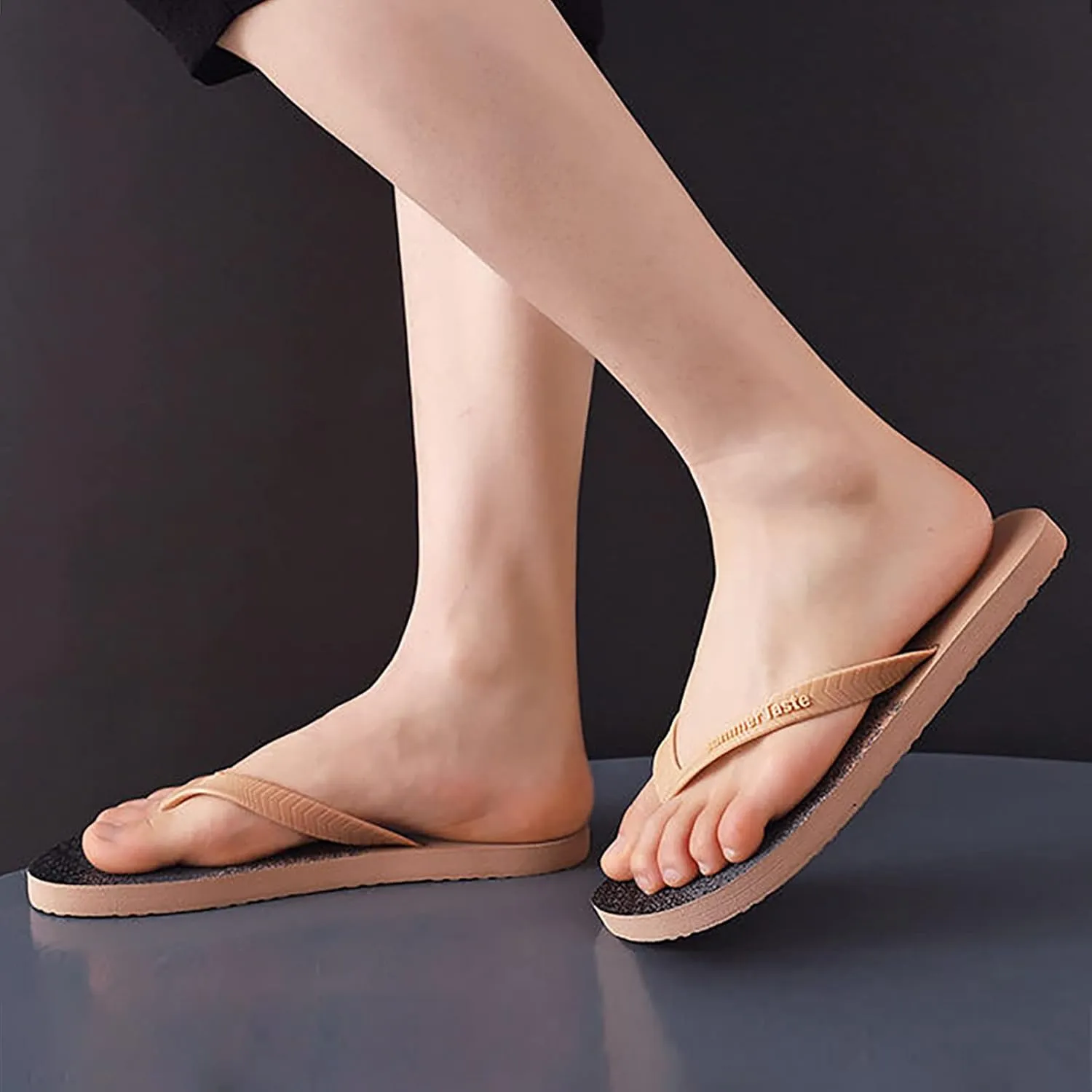 Thong Sandals Slippers for Beach Lightweight Mens Flip Flops Indoor Outdoor Cushion Mat Slip on for Summer