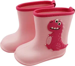Toddler Kids Rain Boots Boys Girls Baby Cartoon Dinosaur Print Shoes Non Slip Rubber Boots Ski Boots