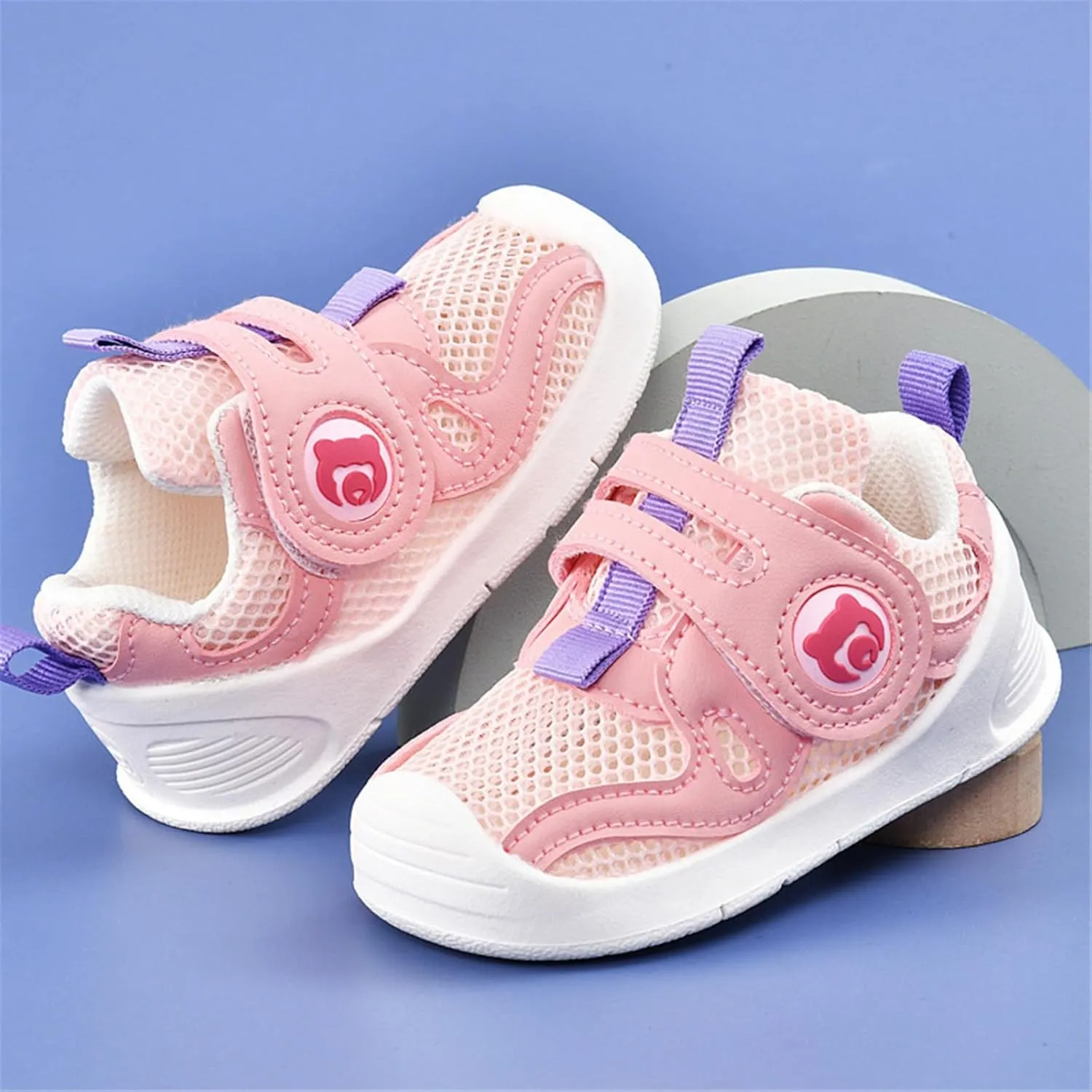 Toddler Walking Shoes Boys Girls Lightweight Breathable Mesh Non-Slip Running Sneakers Kids Summer Hook Loop Sandals