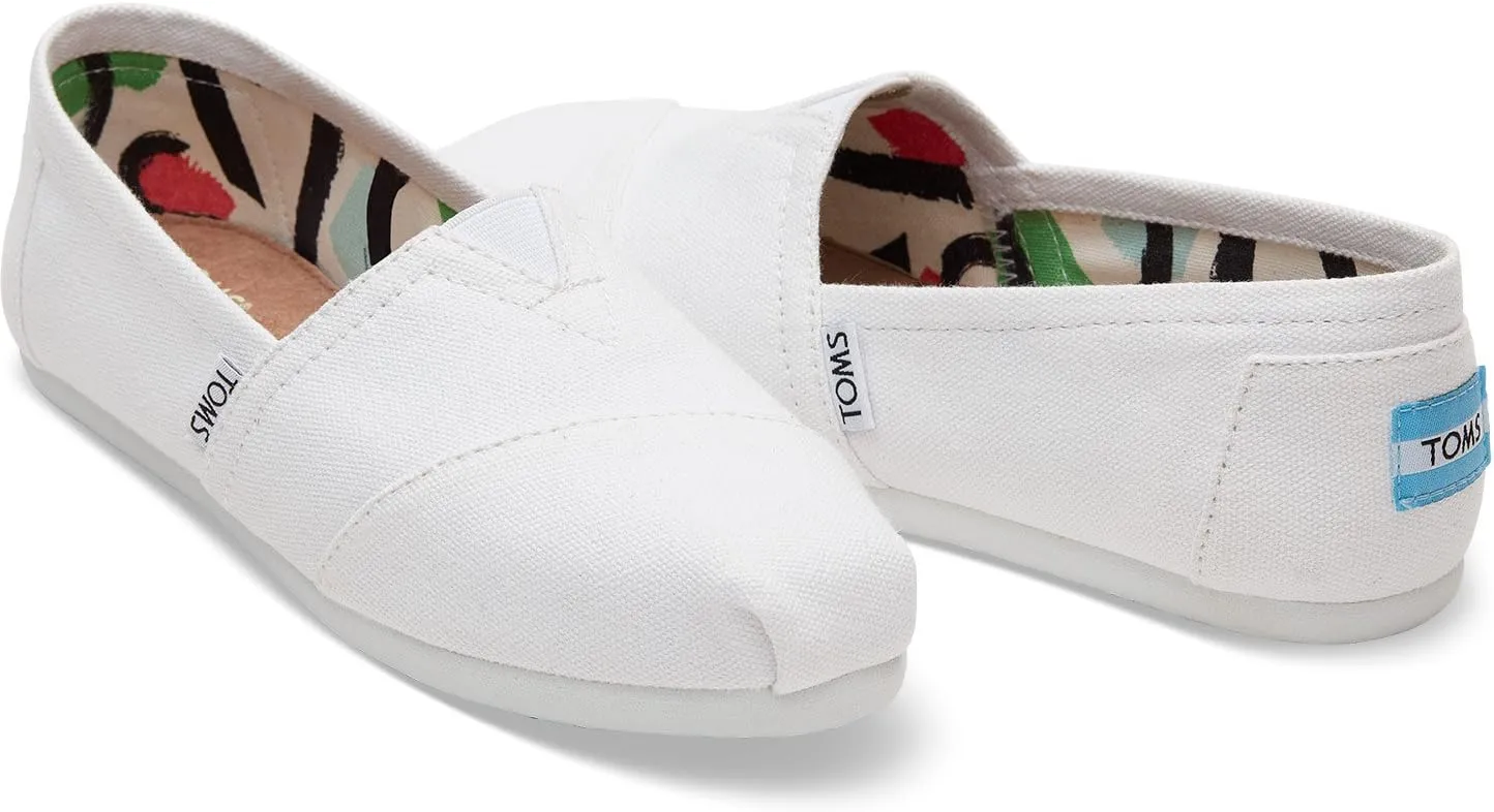 TOMS Women's Optic White Canvas Classic 10005987 Flat