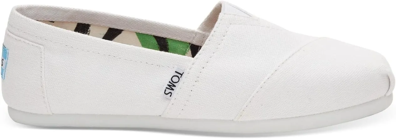 TOMS Women's Optic White Canvas Classic 10005987 Flat