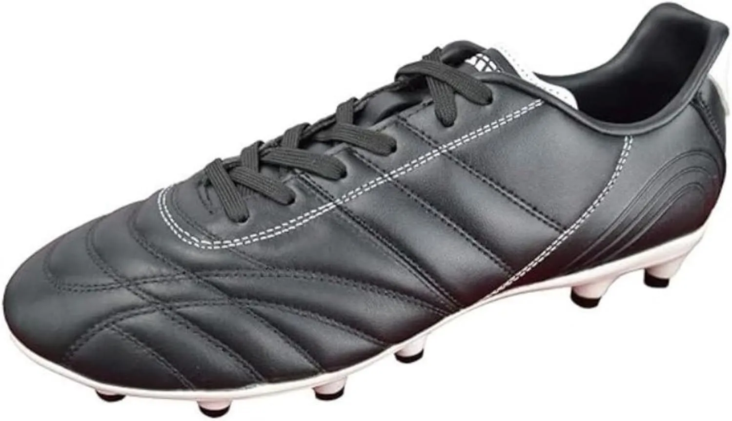 Vizari Premium Leather Soccer Cleats for Men & Women Classico Football FG Shoes ?C TPU Studs, Wide Fit, Durable Comfort, Black Cleats, Size - 6.5-13 (Unisex)