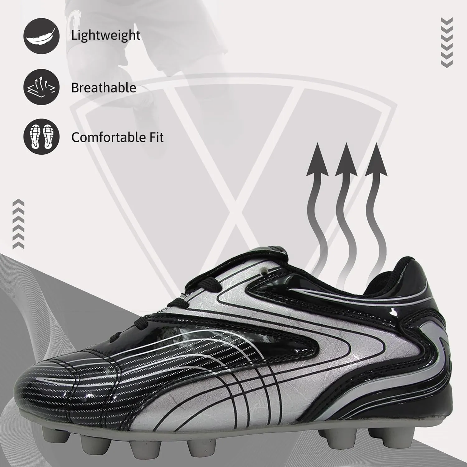 Vizari Soccer Cleats Boys Girls | Youth Firm Ground Football Shoes | Athletic Outdoor Training & Match