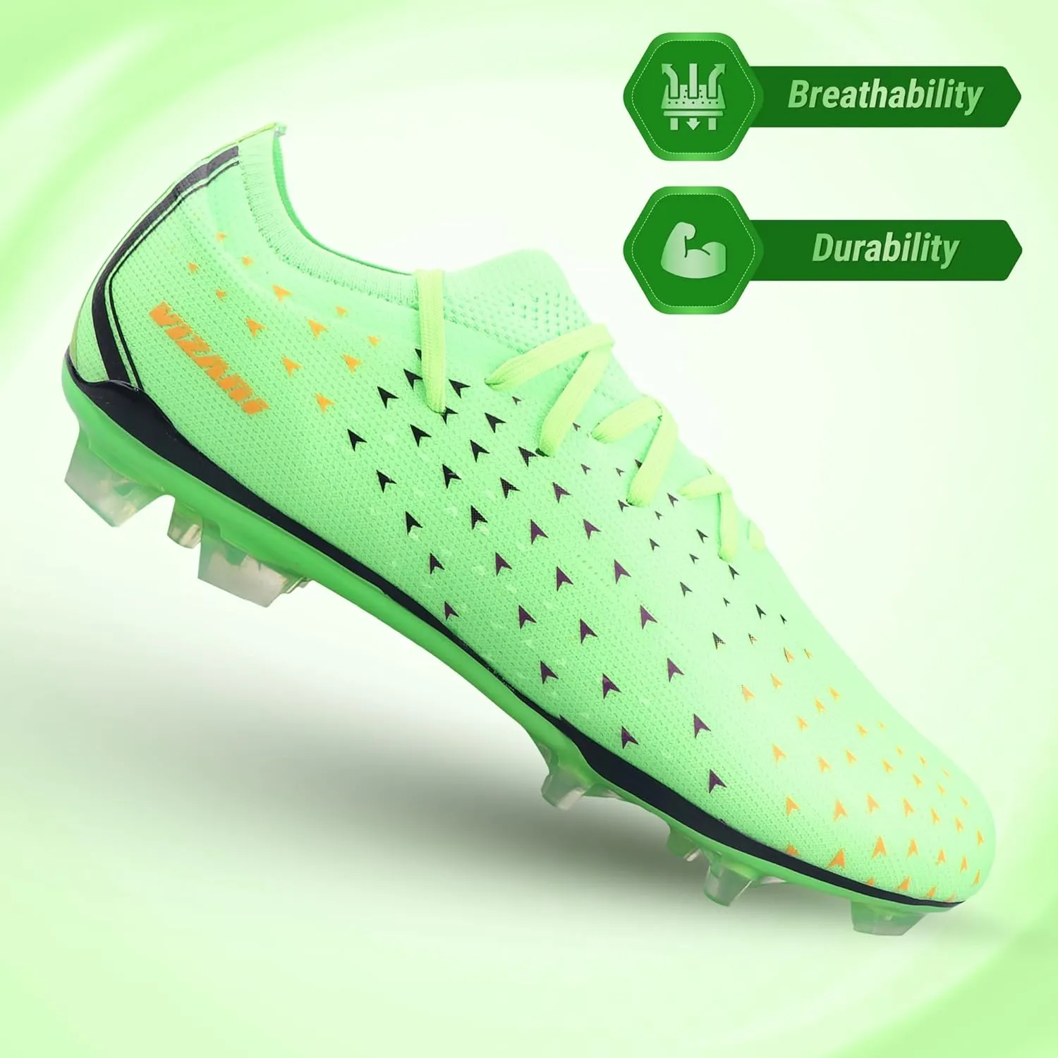 Vizari Tioga FG Adult Soccer Cleats for Men and Women | TPU Coated Wide Width Soccer Cleats | Transparent Studs for Outdoor Football Shoes