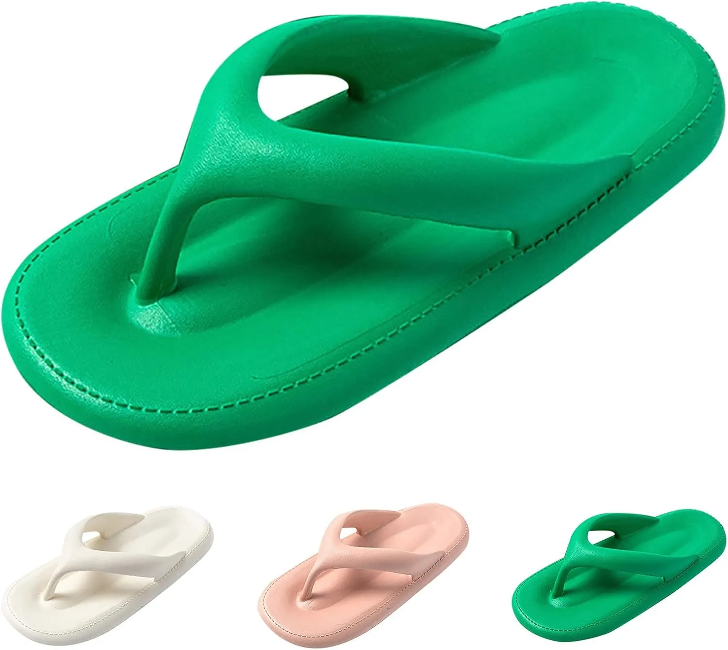 Walking Flip Flops Women Flip Flops Fashionable Simple Solid Color New Pattern Flat Bottom Comfortable Non Slip Beach
