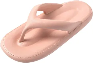 Walking Flip Flops Women Flip Flops Fashionable Simple Solid Color New Pattern Flat Bottom Comfortable Non Slip Beach
