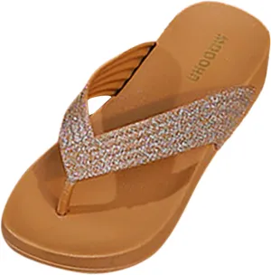 Walking Sandals for Women Fashion Trendy Beach Shoes Platform Flip Flops Versatile Sparkly Slippers Womens Rose Slides