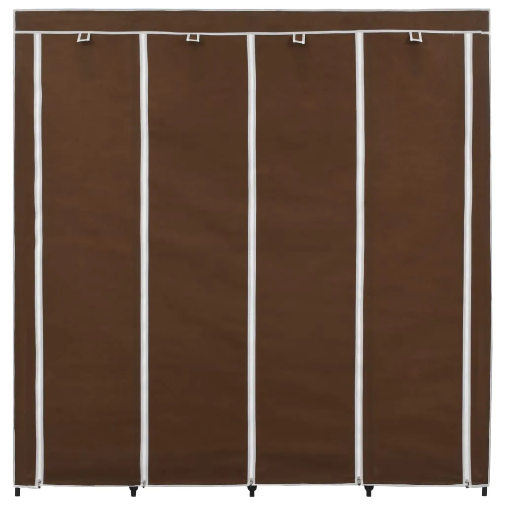 Wardrobe with 4 Compartments Brown 175x45x170 cm