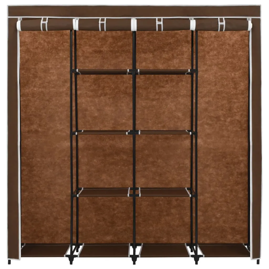 Wardrobe with 4 Compartments Brown 175x45x170 cm