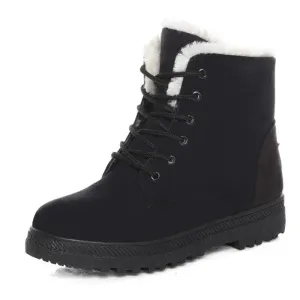 Warme Dames Enkellaarsjes – Waterdichte Winterlaarzen met Bontvoering & Antislip Zool