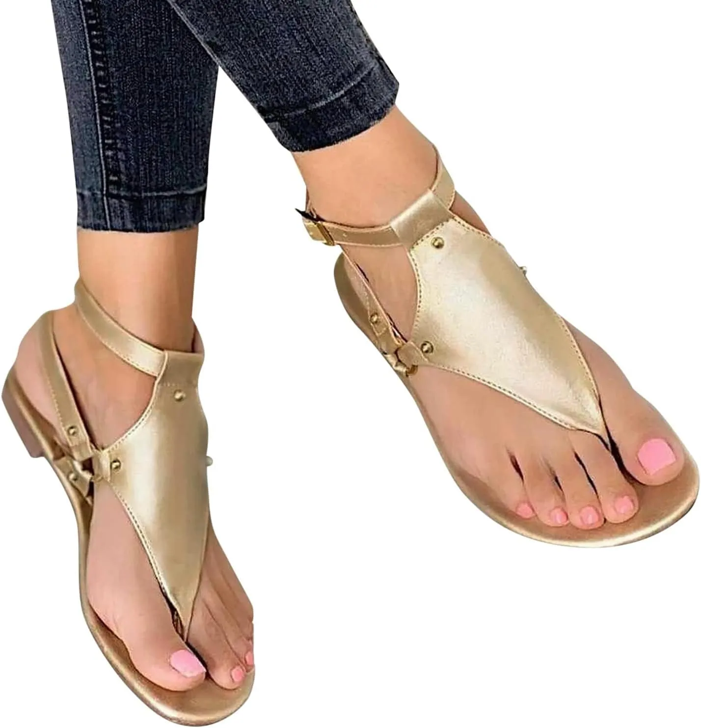 Wedge Sandals for Women Dressy Orthopedic Open Toe Walking Shoes Summer Casual Bohemian Buckle Ankle Strap Sandals Lightweight Comfortable Clip Toe Slip On Sandals Cool Thong Flip Flops
