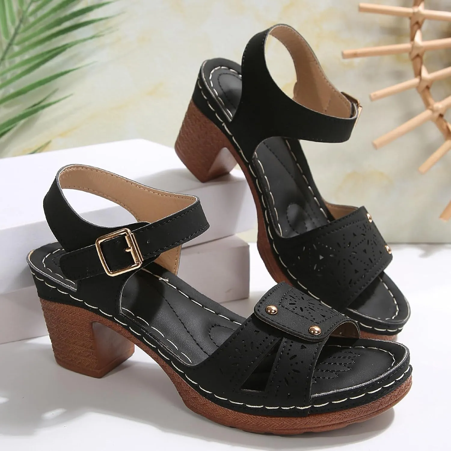 Wedge Sandals for Women Summer Comfortable Open Toe Dressy Platform Sandal Shoes Open Toe Ankle Strap Walking Shoes Summer 2025