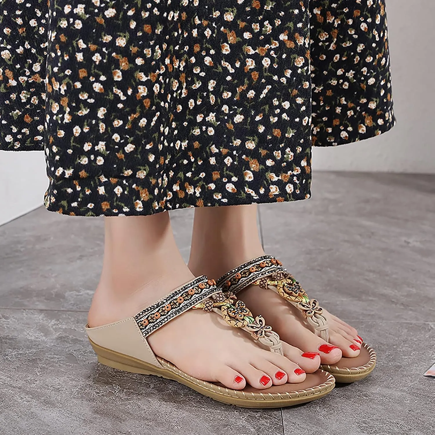 Wedges Sandals For Women Ladies Sandals Toe T Strap Bohemia Sandals Beach Shoes Womens Sandals Orthopedic Sandals