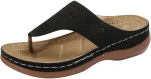 Wide Width Orthopedic Sandals for Women Comfortable Arch Support Dressy Summer Flip Flops Fashion Slip on Walking Beach Platform Sandals
