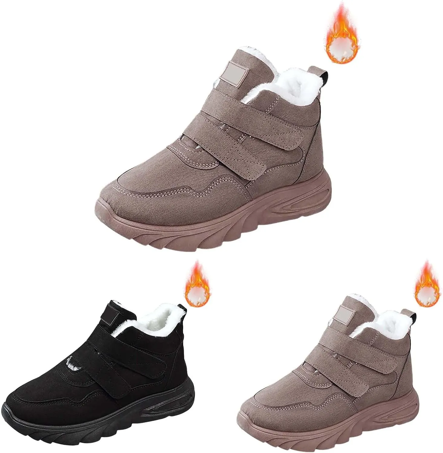 Winter Boots for Women Snow Shoes for Women Plush Ankle Boots Waterproof Plush Lined Boots Lightweight Ladies Shoes