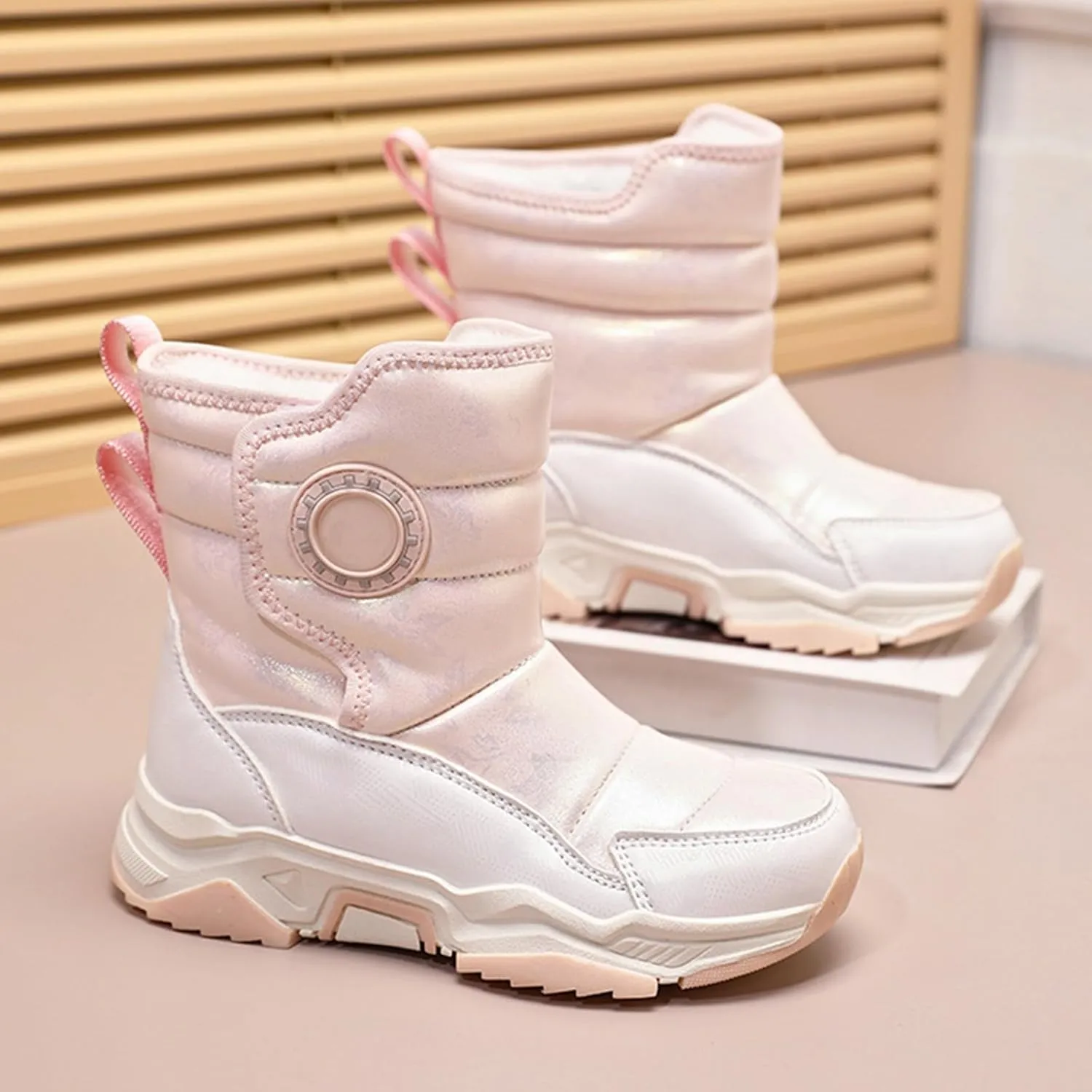 Winter Snow Boots For Kids Boys Girls Childrens aterproof Shoes Thick Warm Ski Booties Fashion Comfy Non Slip
