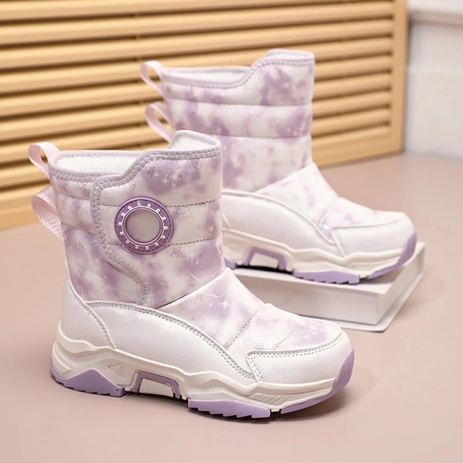 Winter Snow Boots For Kids Boys Girls Childrens aterproof Shoes Thick Warm Ski Booties Fashion Comfy Non Slip