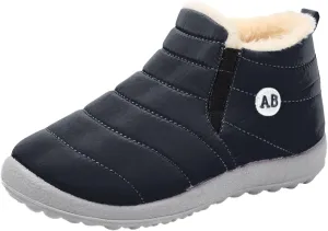 Winter Snow Boots for Kids kids Slip On Barefoot Boots Faux Fur Lined Ankle Booties Girls Boys Barefoot Boots Shoes