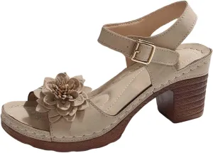 Women Chunky Platform Heels Casual Adjustable Ankle Strap Open Toe Heel Strappy Sandals Party Dressy Shoes Sandals