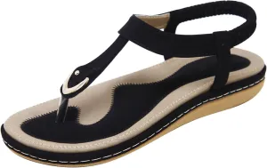 Women Flip Flops Ankle Strap Flat Sandals For Women Casual Beach Cute Thong Flip Flops Shoes Womens Walking Sandals
