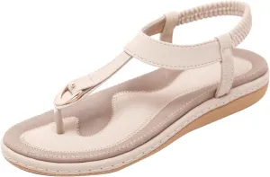 Women Flip Flops Ankle Strap Flat Sandals For Women Casual Beach Cute Thong Flip Flops Shoes Womens Walking Sandals