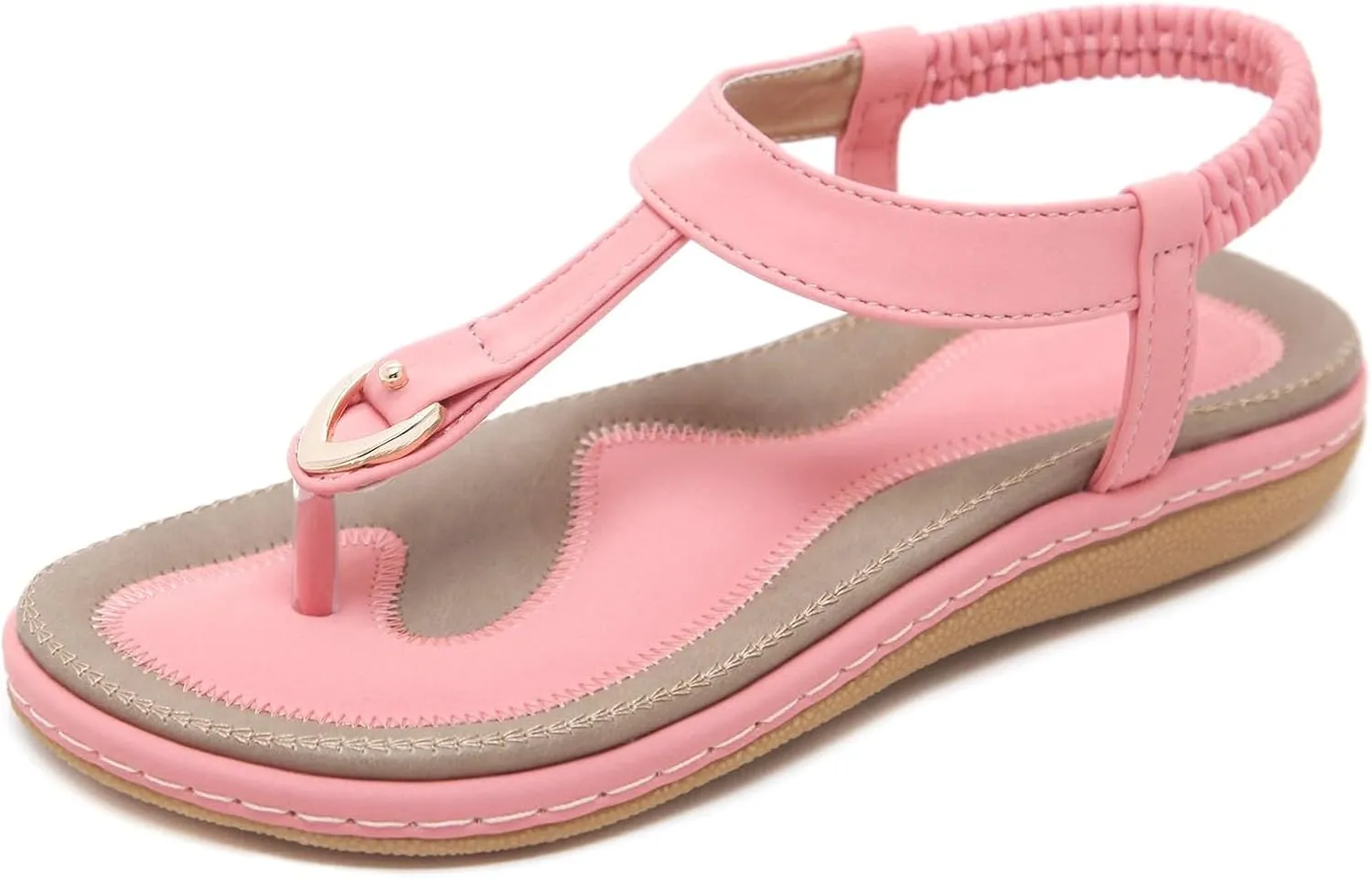 Women Flip Flops Ankle Strap Flat Sandals For Women Casual Beach Cute Thong Flip Flops Shoes Womens Walking Sandals