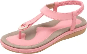 Women Flip Flops Ankle Strap Flat Sandals For Women Casual Beach Cute Thong Flip Flops Shoes Womens Walking Sandals