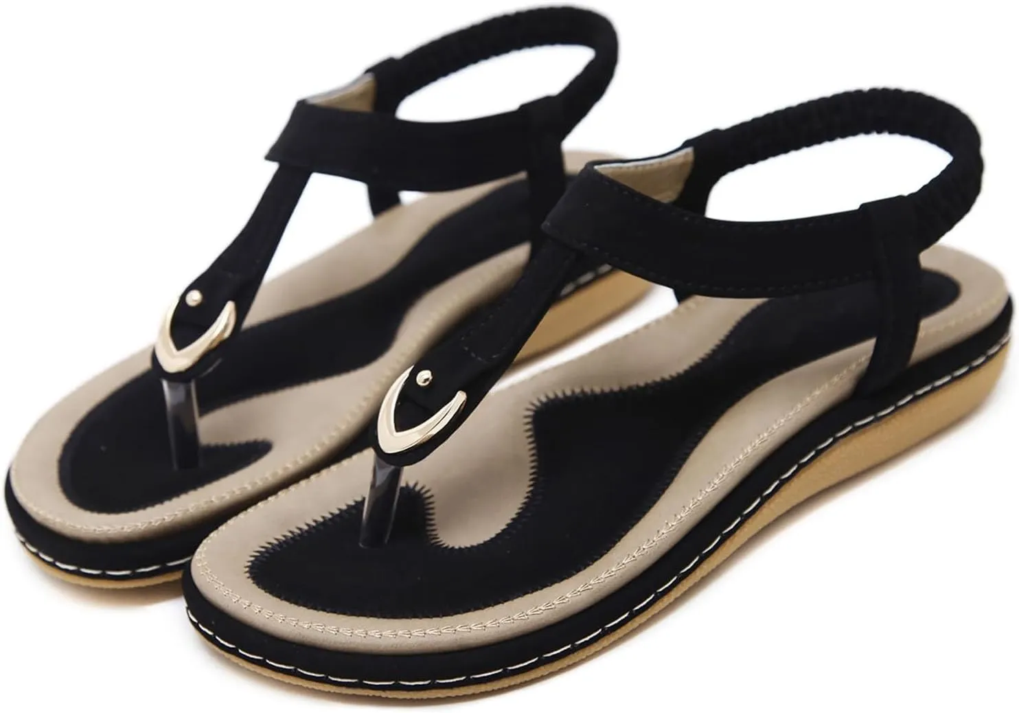 Women Flip Flops Ankle Strap Flat Sandals For Women Casual Beach Cute Thong Flip Flops Shoes Womens Walking Sandals