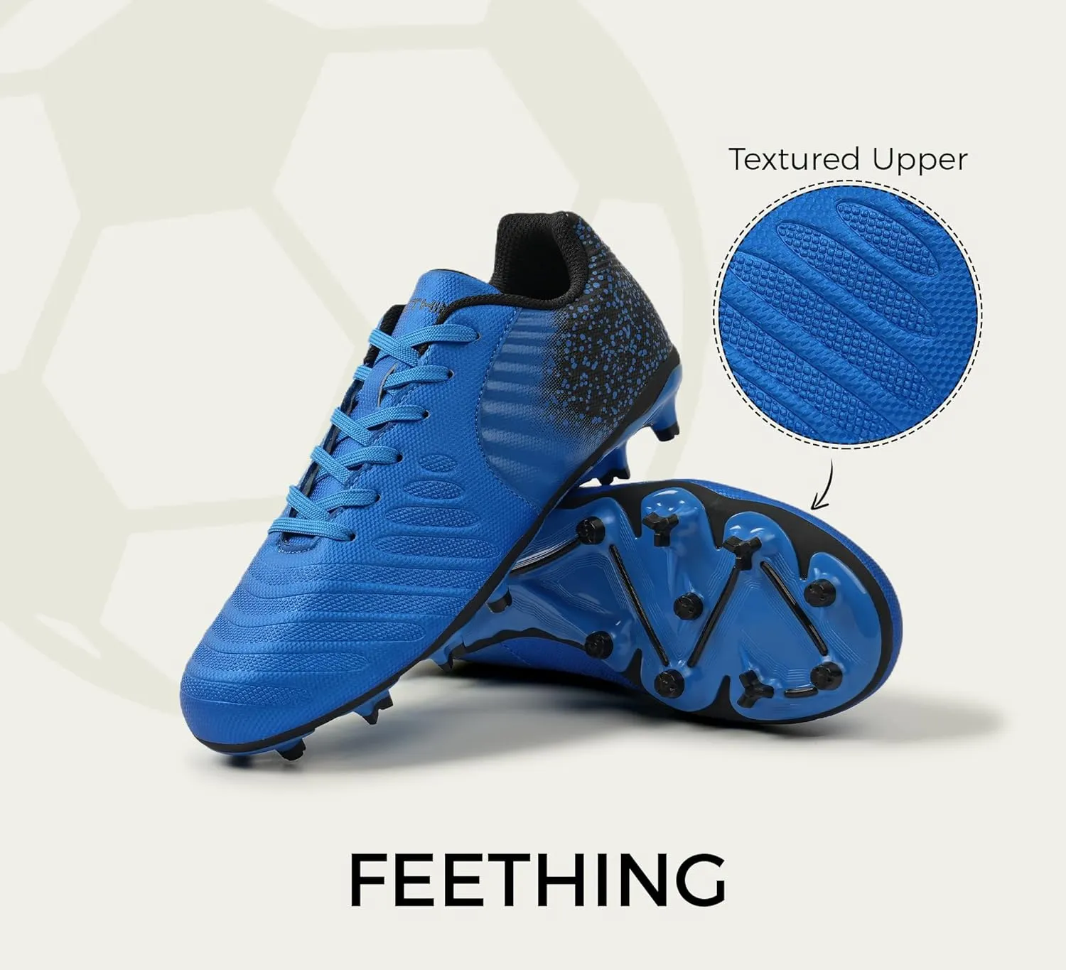 Women Soccer Cleats Firm Ground Lace-Up Youth Soccer Shoes Light-Weight Outdoor Training Football Sneakers Big Kid