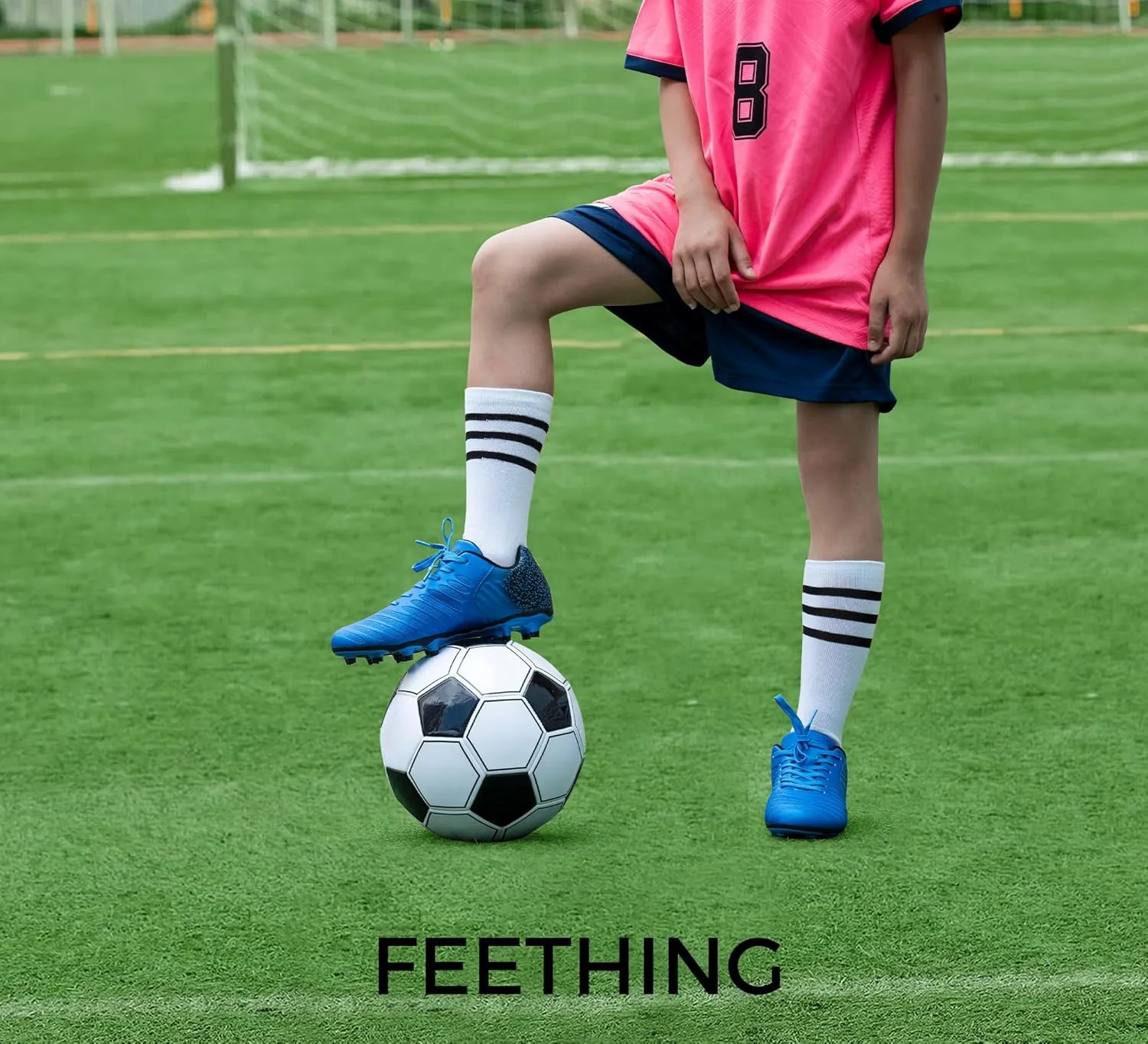 Women Soccer Cleats Firm Ground Lace-Up Youth Soccer Shoes Light-Weight Outdoor Training Football Sneakers Big Kid