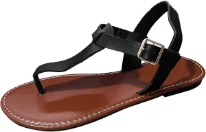 Women Summer Buckle Strap Casual Open Toe Flat Soft Bottom Breathable Shoes Sandals Women Fashion Sandals