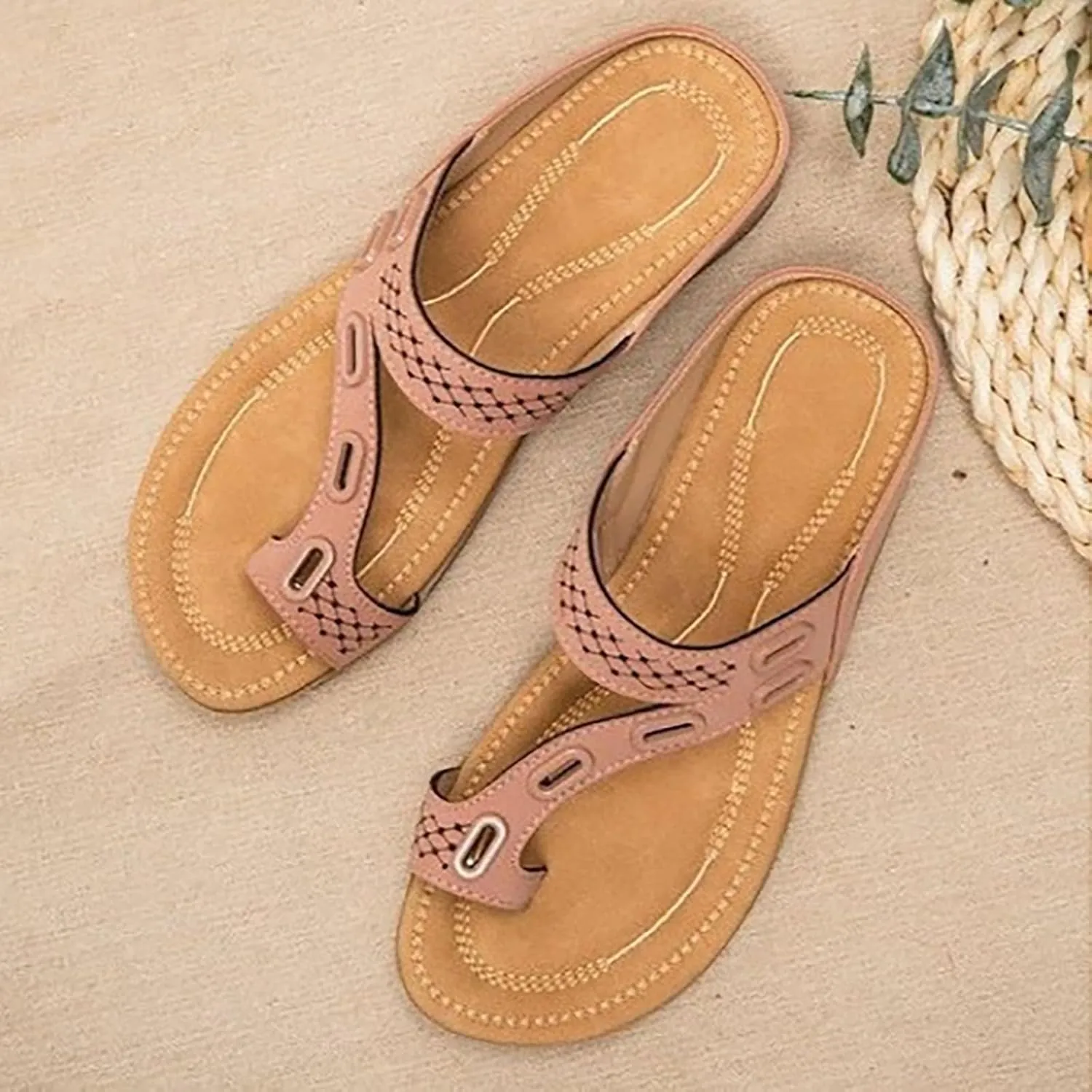 Women Summer Comfortable Sandals Arch Support Wedge Sandals Flip Flops Casual Walking Beach Orthopedic Outdoor Sport Thick Cushion Adjustable Strap