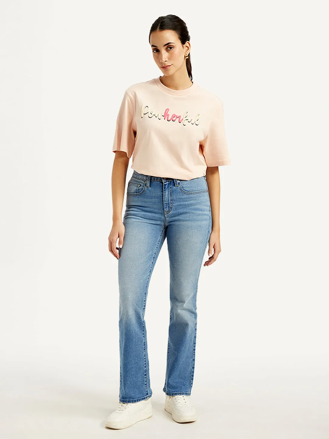 Women's 725 Light Blue Slim Bootcut Fit High Rise Jeans