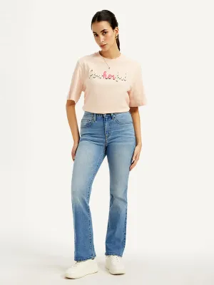 Women's 725 Light Blue Slim Bootcut Fit High Rise Jeans