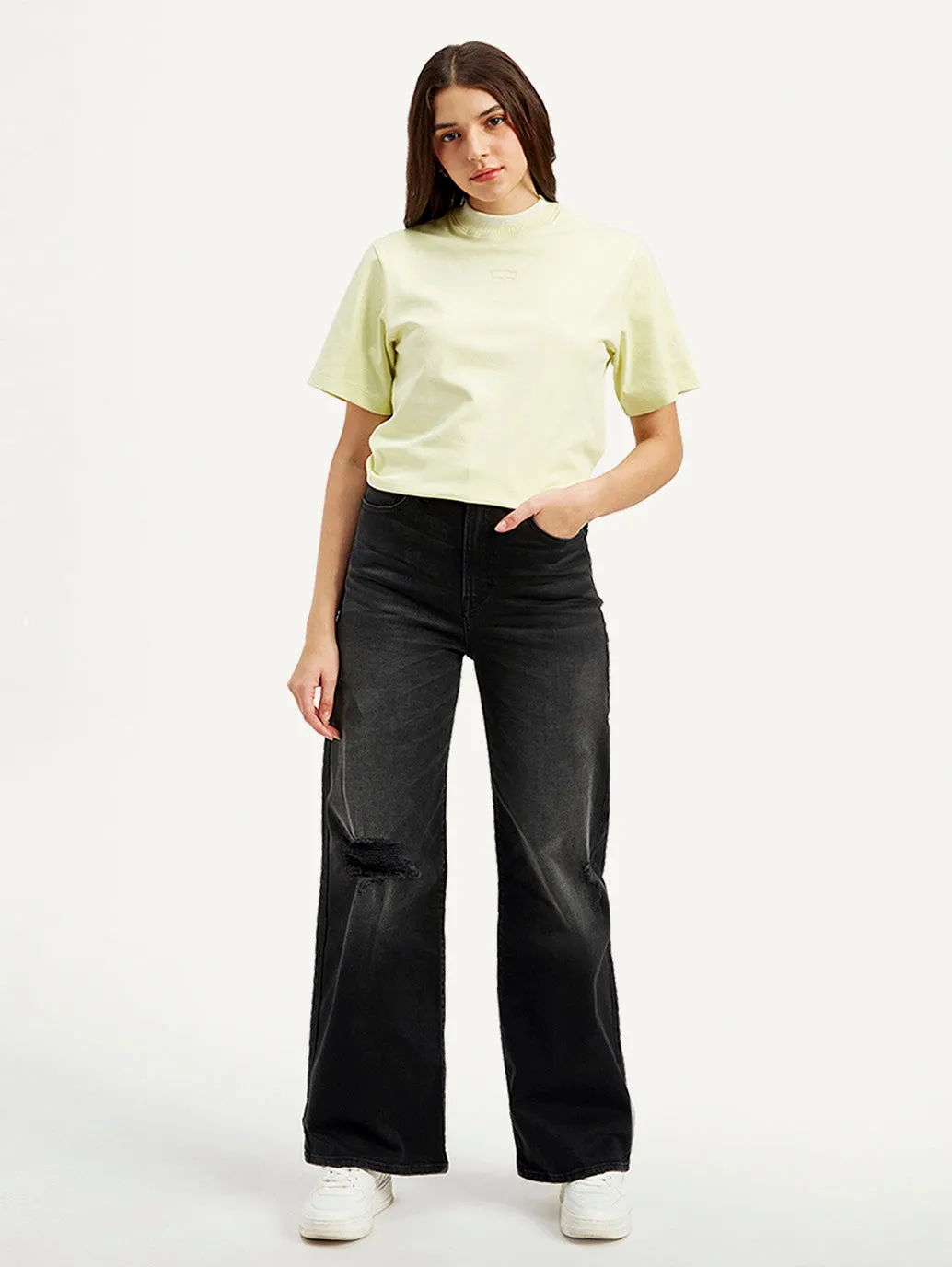 Women's Black Flared Fit High Rise Jeans