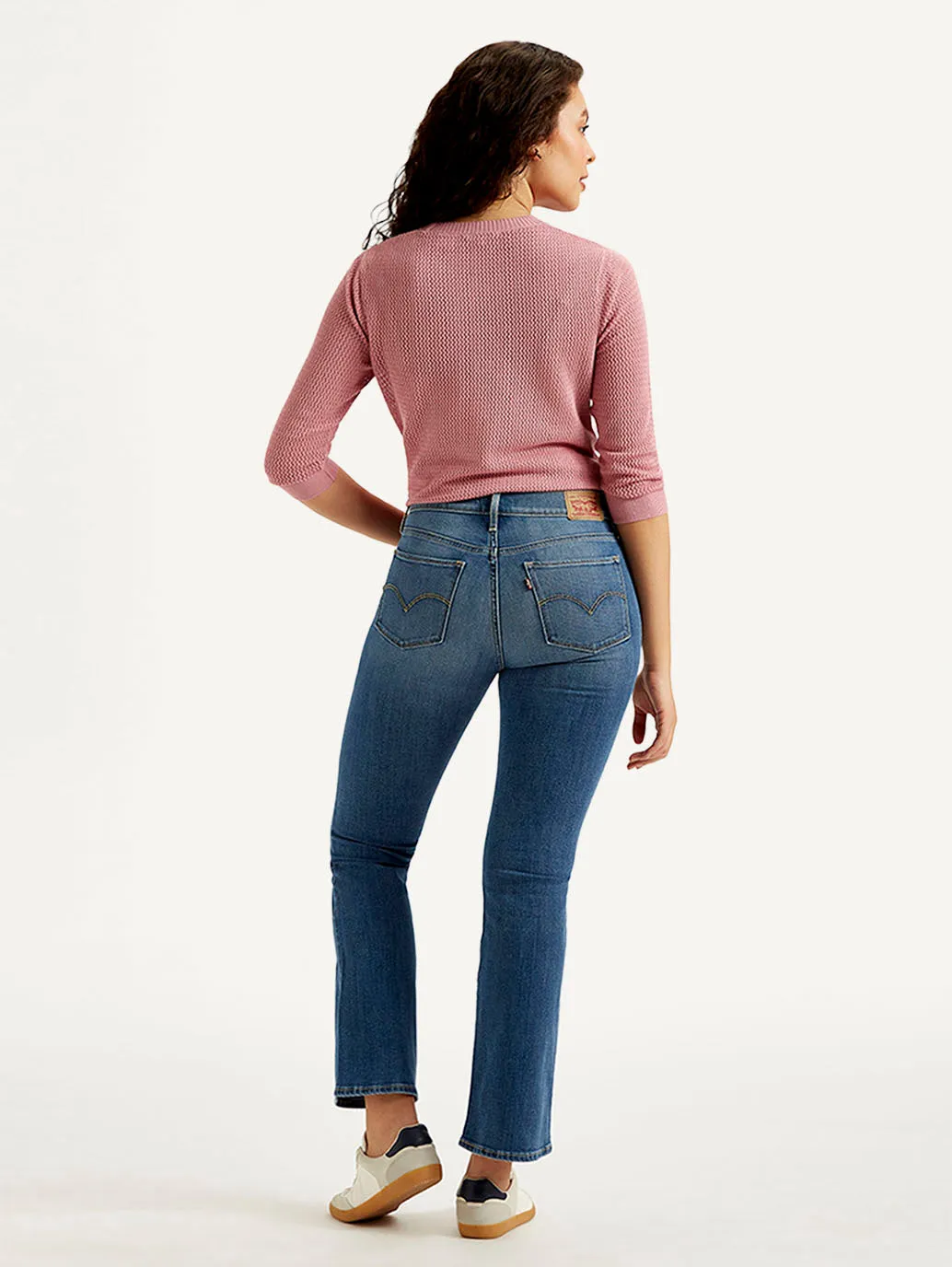 Women's Blue Flared Fit Mid Rise Jeans