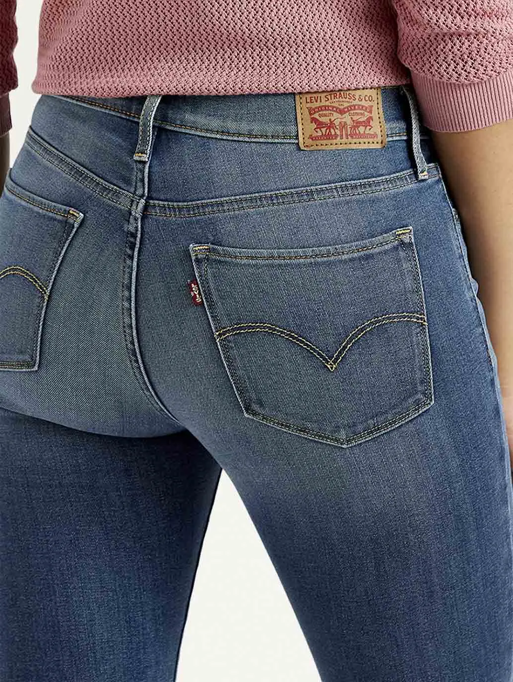 Women's Blue Flared Fit Mid Rise Jeans
