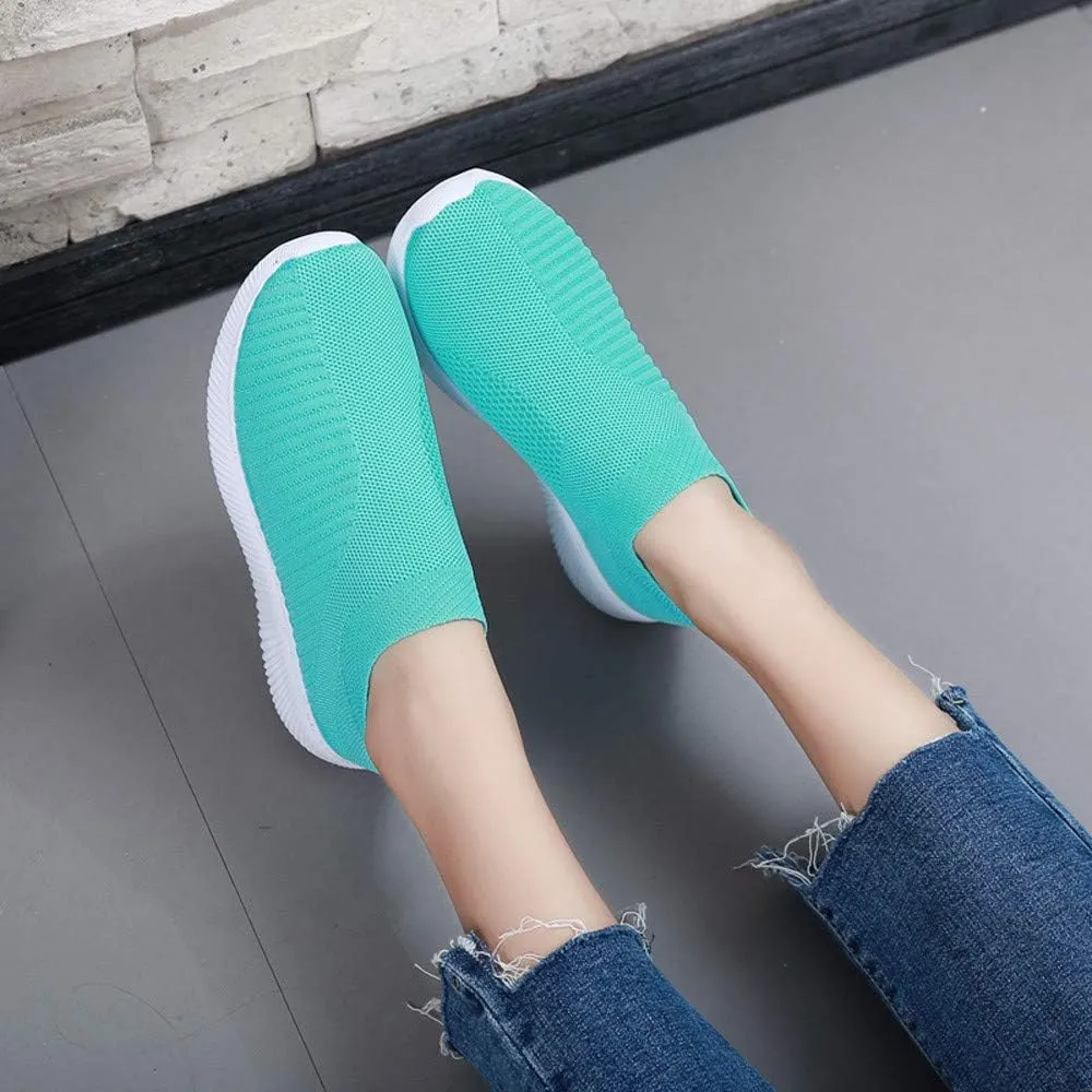 Womens Canvas Slip On Sneakers Casual Comfortable Walking Shoes Lightweight Flat Fashion Elastic Loafers