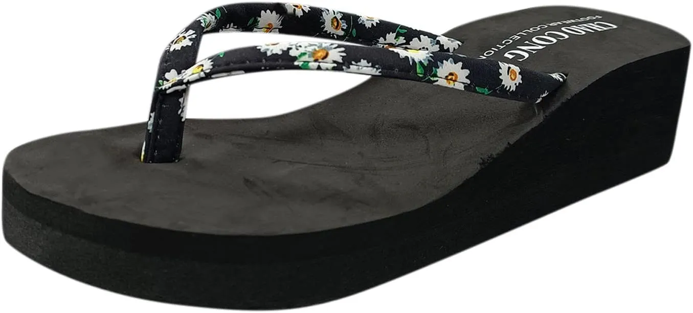 Women's Flip Flops Bohemian Beach Ladies Causal Flops Sandals For Women Slippers Shoes Slippers Flip Wedges Women's