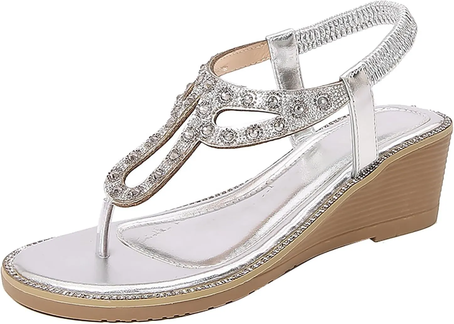 Womens Flip Flops Women's Sandals Ethnic Style Flip-flops Thick Bottom Wedge Heel Shoes Womens Orthopedic Shoes