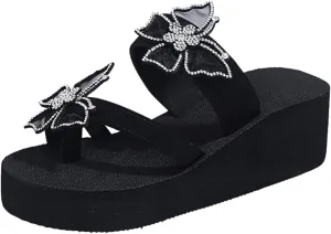 Women's Flip Flops Women's Slippers Casual Wedge Flip Color Diamond Flops Fashion slipper