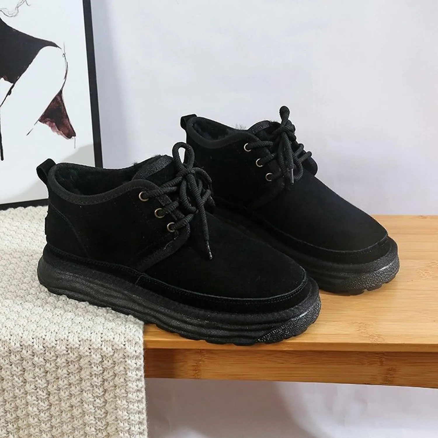 Womens Hiking Boots for Snow Ski Boots Thickening Womens Snow Boots Wide Width Non-Slip Ankle Booties
