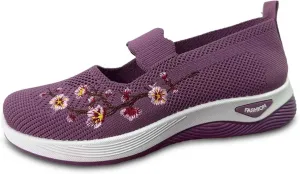Women's Knitted Mesh Flat Loafers Slip-On Breathable Comfortable Low Top Sport Shoes Fashion Casual Basketball Shoes