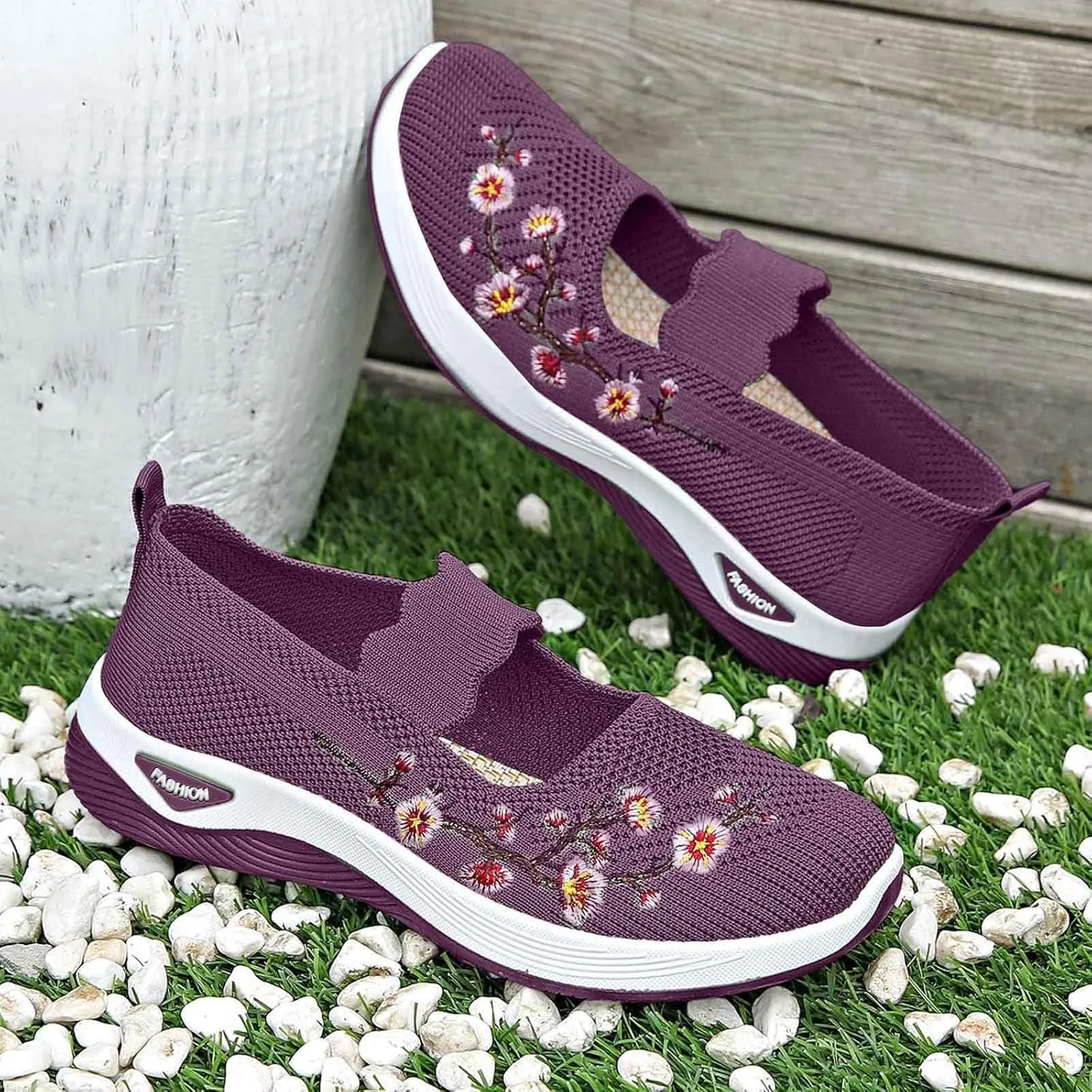 Women's Knitted Mesh Flat Loafers Slip-On Breathable Comfortable Low Top Sport Shoes Fashion Casual Basketball Shoes