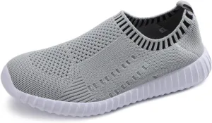 Women's Mesh Flats Shoes Knit Slip on Comfortable Sneaker Breathable Slip on Walking Tennis Shoes Casual Fashion Athletic Sneakers