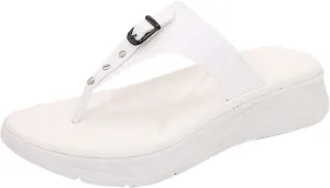 Women's Orthopedic Arch Support Sandals Comfortable Thong T-Strap Orthotic Casual Flat Sandals Walking Sandals Women